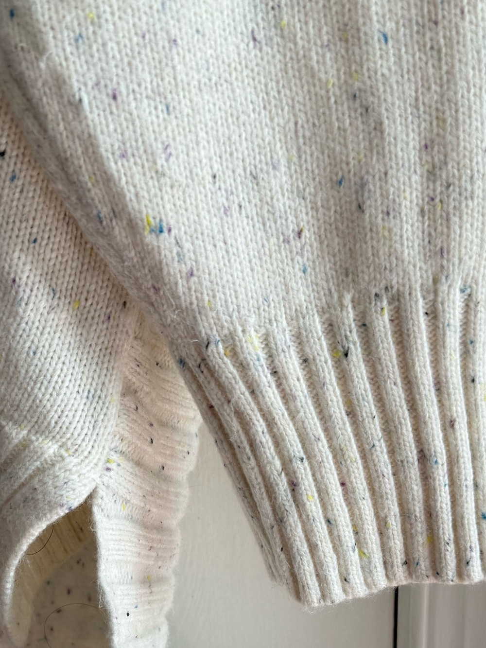 Tahari Cream Speckled V-Neck Oversized Sweater Women’s Size 2X - Picture 3 of 8